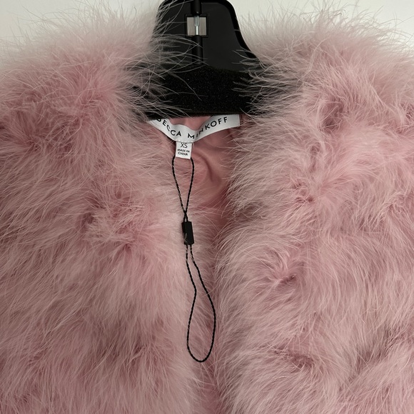 Rebecca Minkoff pink feather Harper Jacket NWT - Picture 4 of 9